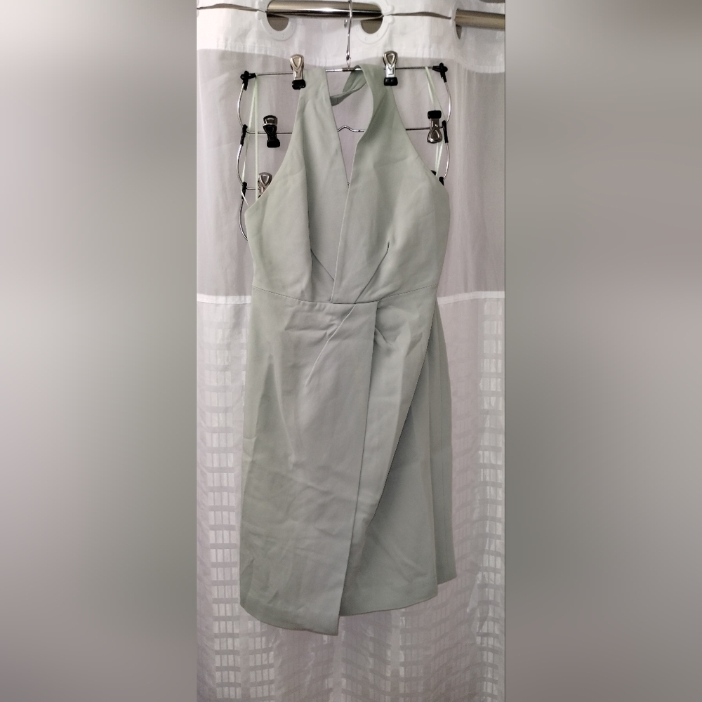 Reiss Light Sage Green backless Halter dress size 6